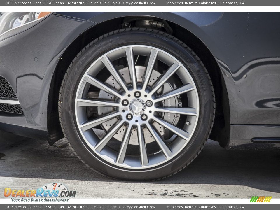 2015 Mercedes-Benz S 550 Sedan Anthracite Blue Metallic / Crystal Grey/Seashell Grey Photo #10