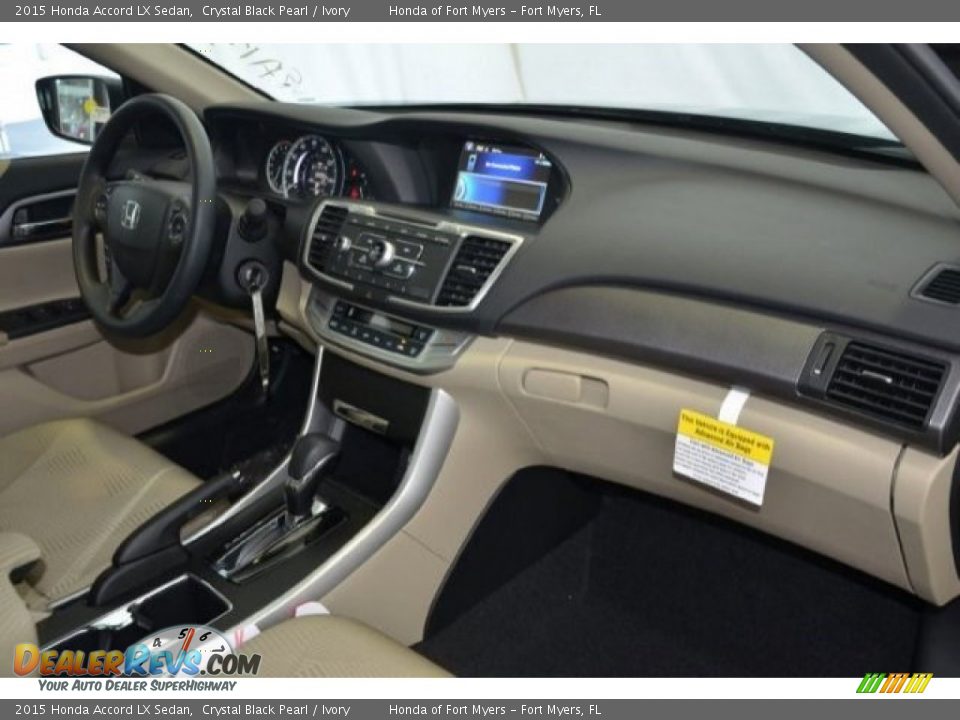 2015 Honda Accord LX Sedan Crystal Black Pearl / Ivory Photo #23