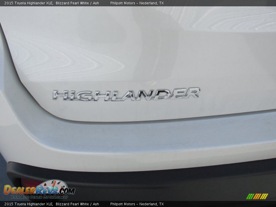 2015 Toyota Highlander XLE Blizzard Pearl White / Ash Photo #14