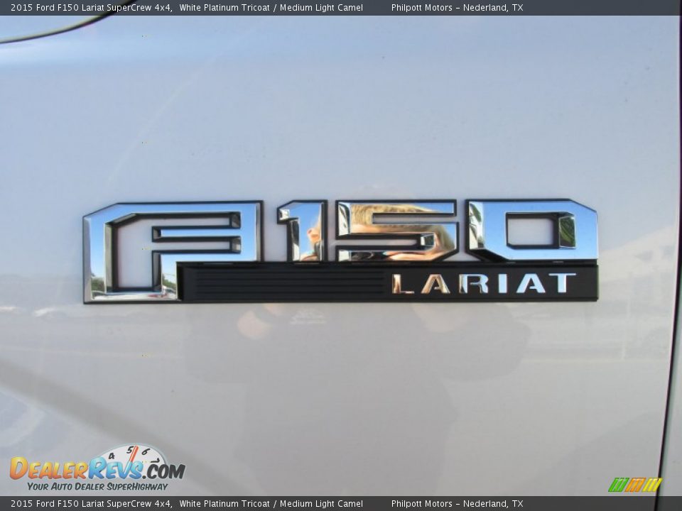 2015 Ford F150 Lariat SuperCrew 4x4 White Platinum Tricoat / Medium Light Camel Photo #14