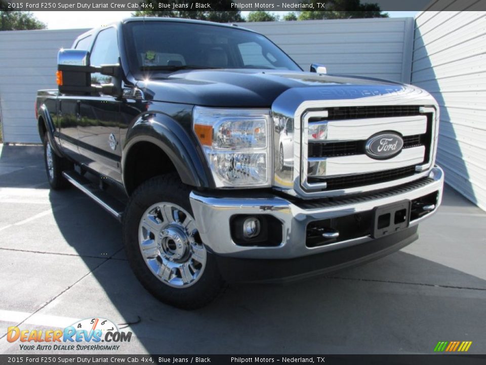 2015 Ford F250 Super Duty Lariat Crew Cab 4x4 Blue Jeans / Black Photo #1