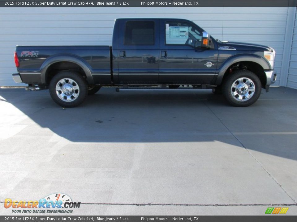 2015 Ford F250 Super Duty Lariat Crew Cab 4x4 Blue Jeans / Black Photo #3