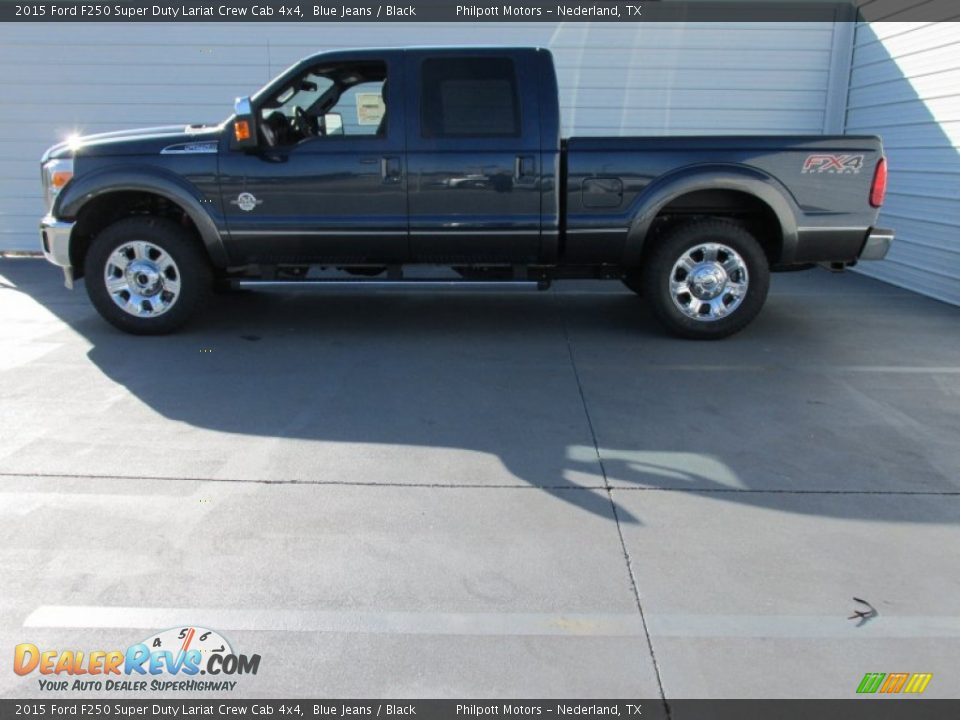 2015 Ford F250 Super Duty Lariat Crew Cab 4x4 Blue Jeans / Black Photo #6