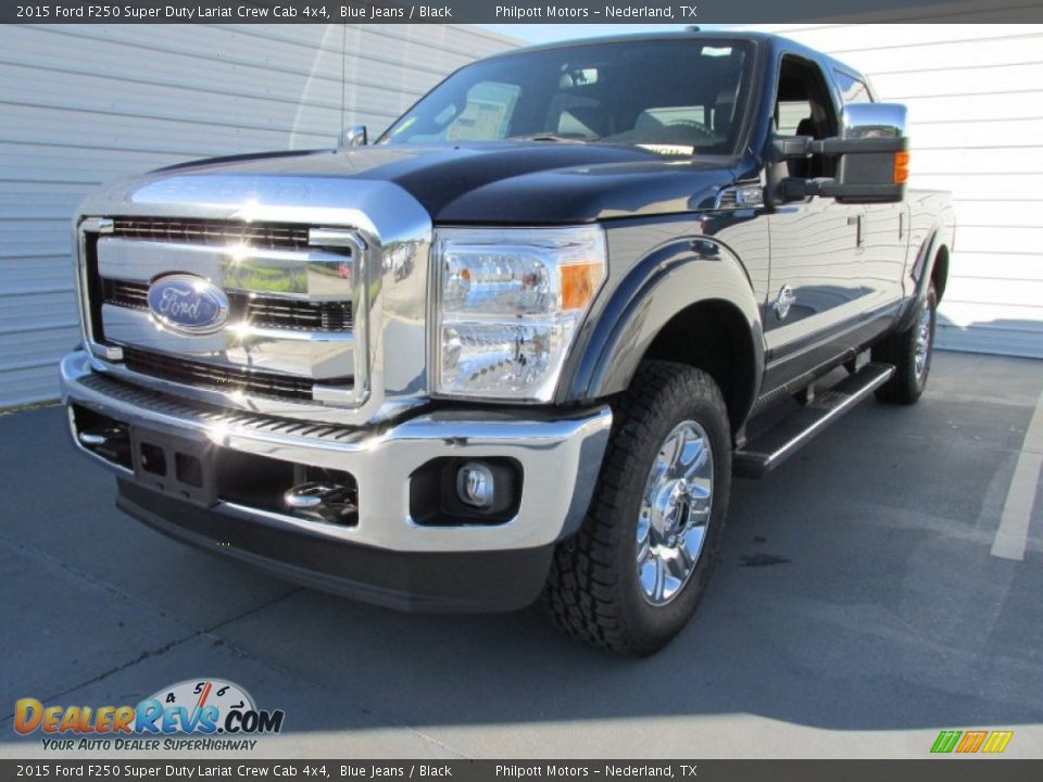 2015 Ford F250 Super Duty Lariat Crew Cab 4x4 Blue Jeans / Black Photo #7