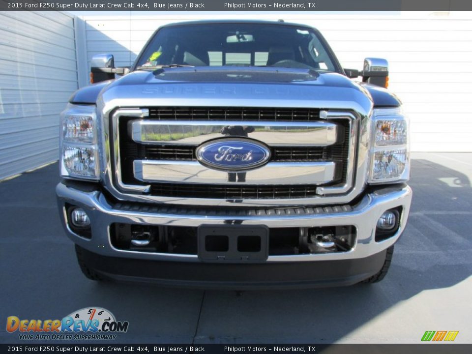 2015 Ford F250 Super Duty Lariat Crew Cab 4x4 Blue Jeans / Black Photo #8