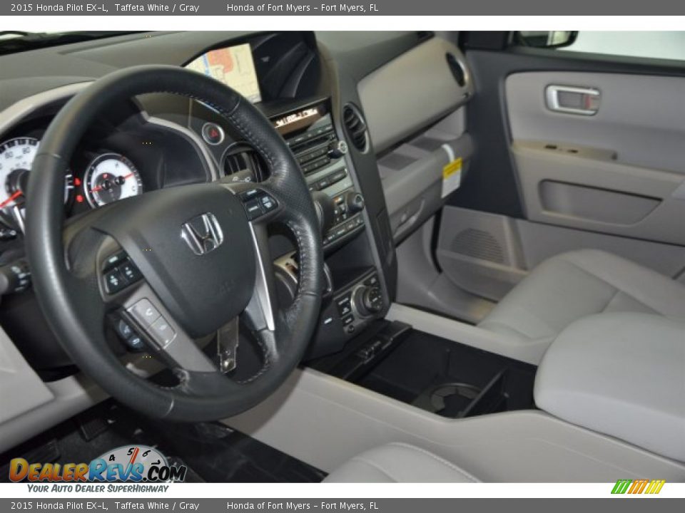 2015 Honda Pilot EX-L Taffeta White / Gray Photo #9