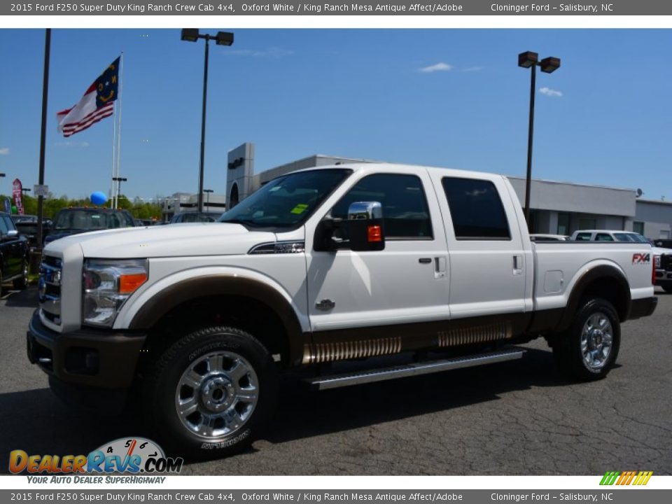 2015 Ford F250 Super Duty King Ranch Crew Cab 4x4 Oxford White / King Ranch Mesa Antique Affect/Adobe Photo #3