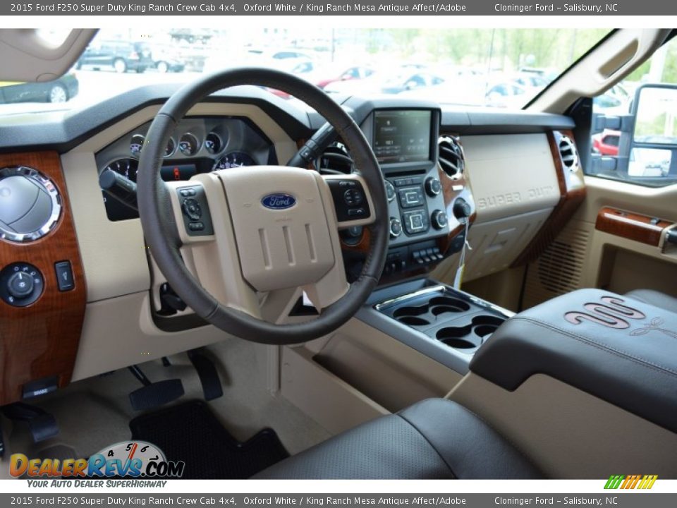 2015 Ford F250 Super Duty King Ranch Crew Cab 4x4 Oxford White / King Ranch Mesa Antique Affect/Adobe Photo #10