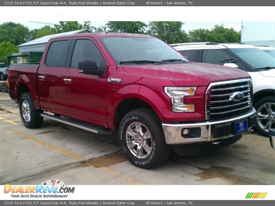 2015 Ford F150 XLT SuperCrew 4x4 Ruby Red Metallic / Medium Earth Gray Photo #1