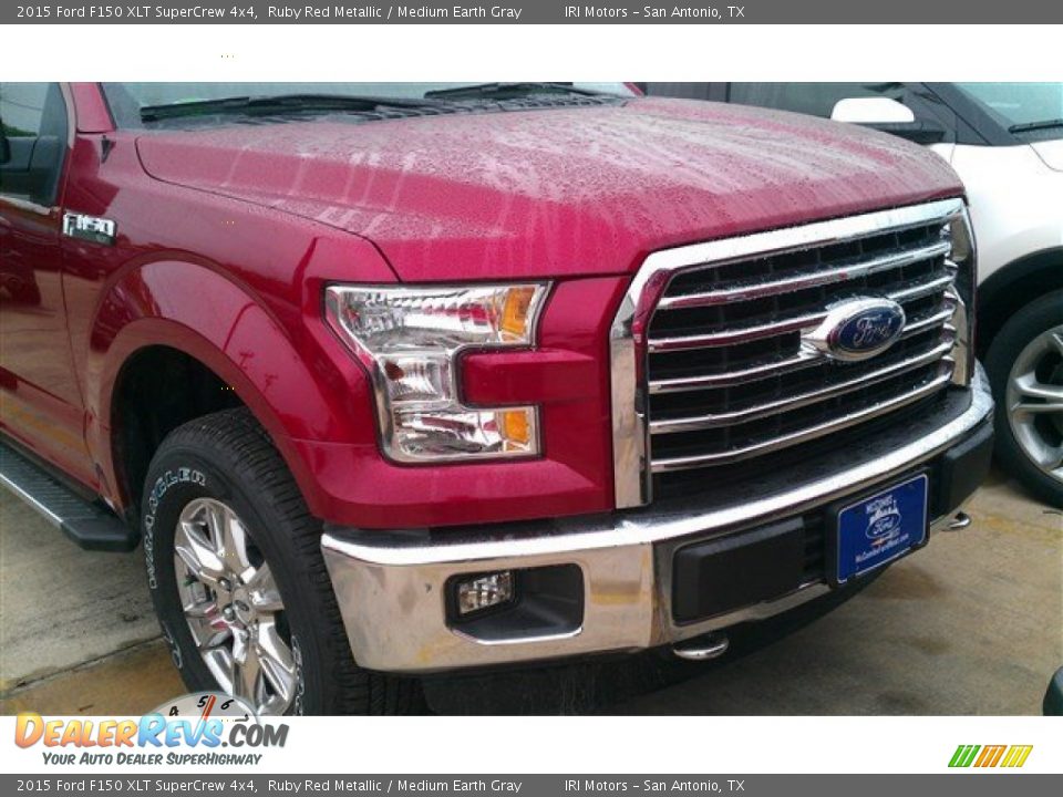 2015 Ford F150 XLT SuperCrew 4x4 Ruby Red Metallic / Medium Earth Gray Photo #2