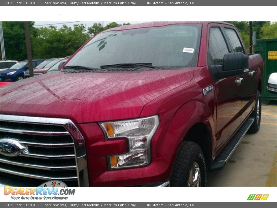 2015 Ford F150 XLT SuperCrew 4x4 Ruby Red Metallic / Medium Earth Gray Photo #9