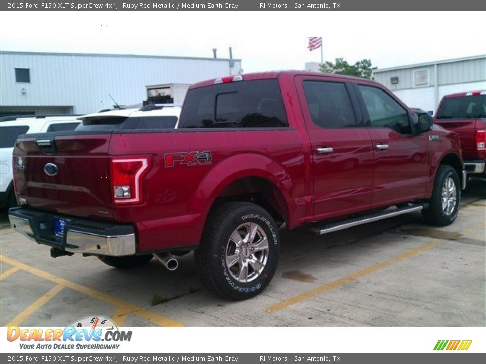 2015 Ford F150 XLT SuperCrew 4x4 Ruby Red Metallic / Medium Earth Gray Photo #11