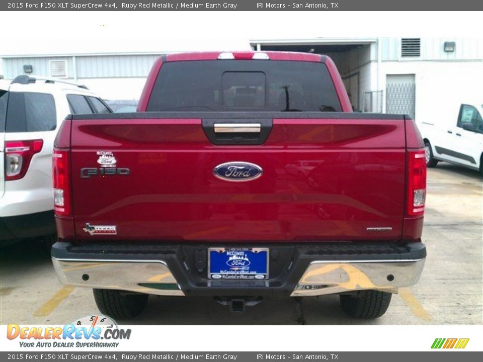 2015 Ford F150 XLT SuperCrew 4x4 Ruby Red Metallic / Medium Earth Gray Photo #13
