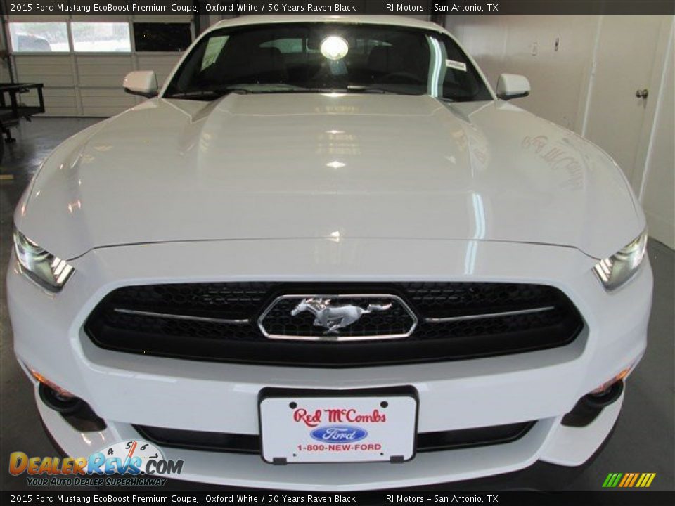 2015 Ford Mustang EcoBoost Premium Coupe Oxford White / 50 Years Raven Black Photo #2
