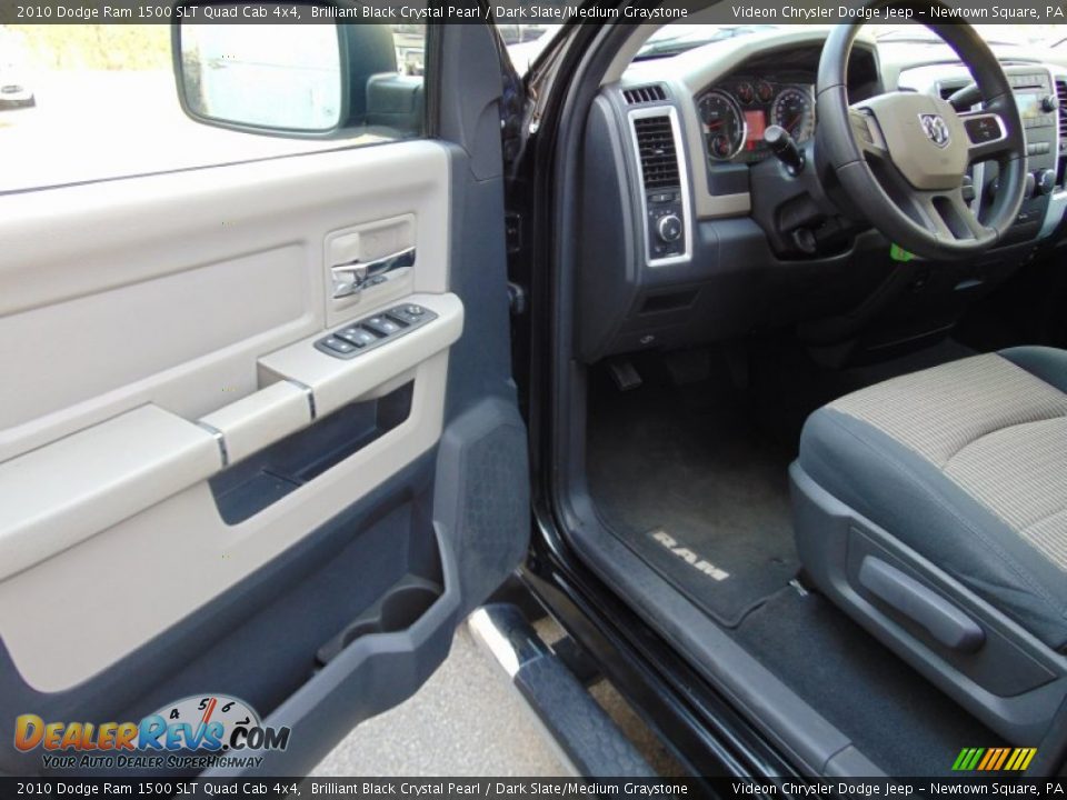 2010 Dodge Ram 1500 SLT Quad Cab 4x4 Brilliant Black Crystal Pearl / Dark Slate/Medium Graystone Photo #13