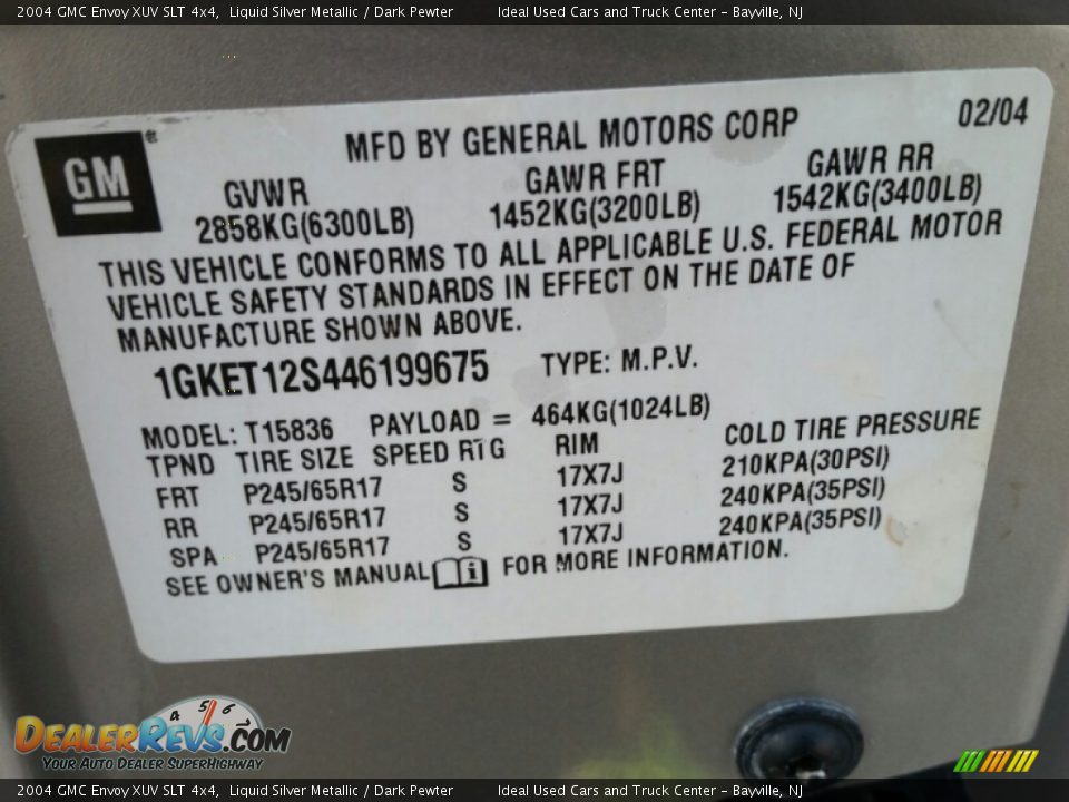 2004 GMC Envoy XUV SLT 4x4 Liquid Silver Metallic / Dark Pewter Photo #14