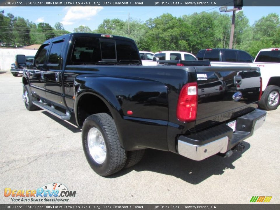 2009 Ford F350 Super Duty Lariat Crew Cab 4x4 Dually Black Clearcoat / Camel Photo #4