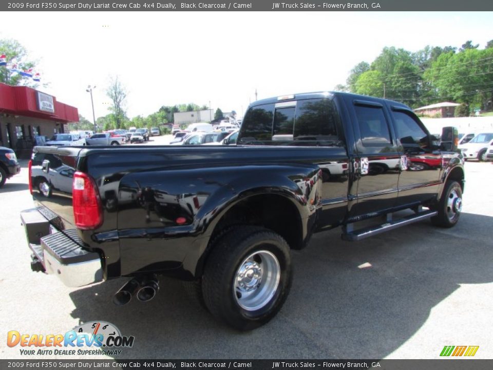 2009 Ford F350 Super Duty Lariat Crew Cab 4x4 Dually Black Clearcoat / Camel Photo #7