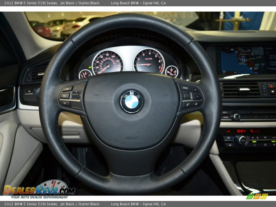 2012 BMW 5 Series 528i Sedan Jet Black / Oyster/Black Photo #25