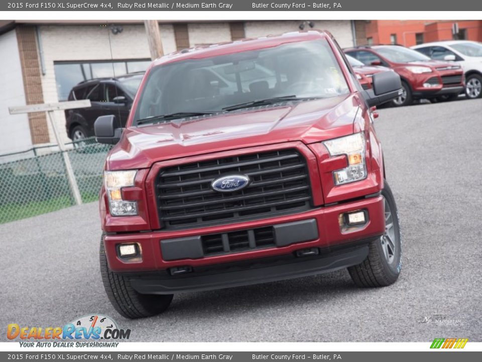 2015 Ford F150 XL SuperCrew 4x4 Ruby Red Metallic / Medium Earth Gray Photo #2