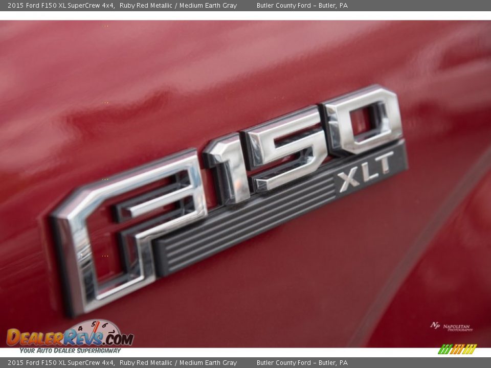 2015 Ford F150 XL SuperCrew 4x4 Ruby Red Metallic / Medium Earth Gray Photo #12