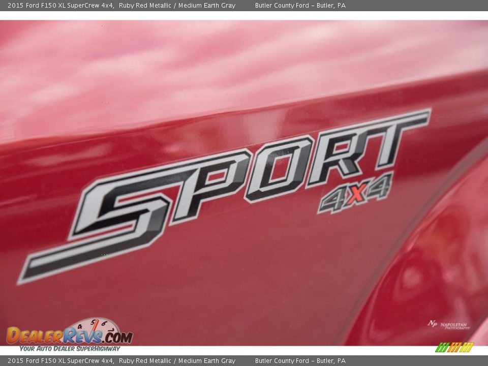 2015 Ford F150 XL SuperCrew 4x4 Ruby Red Metallic / Medium Earth Gray Photo #15