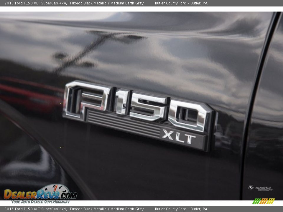 2015 Ford F150 XLT SuperCab 4x4 Tuxedo Black Metallic / Medium Earth Gray Photo #7