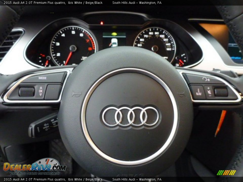 2015 Audi A4 2.0T Premium Plus quattro Ibis White / Beige/Black Photo #16