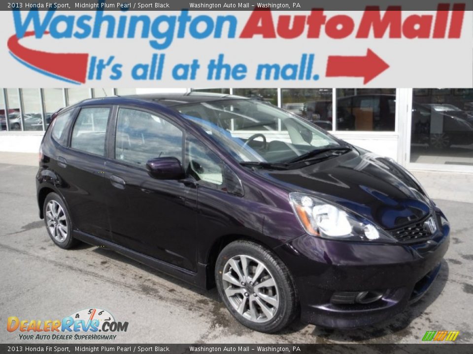 2013 Honda Fit Sport Midnight Plum Pearl / Sport Black Photo #1