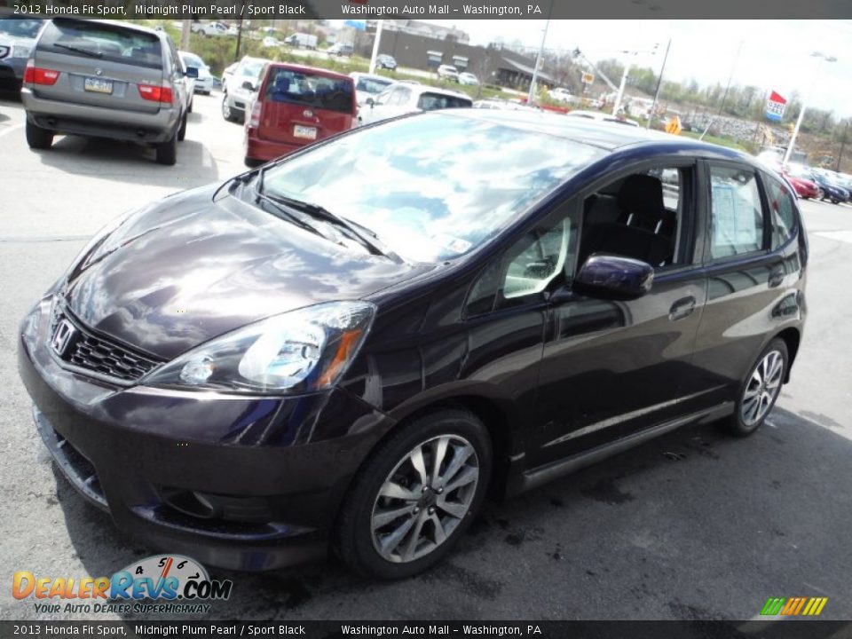 2013 Honda Fit Sport Midnight Plum Pearl / Sport Black Photo #5