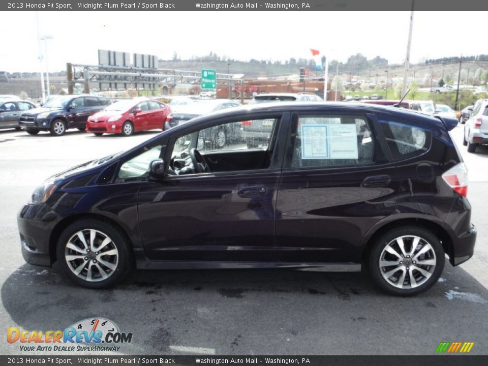 2013 Honda Fit Sport Midnight Plum Pearl / Sport Black Photo #6