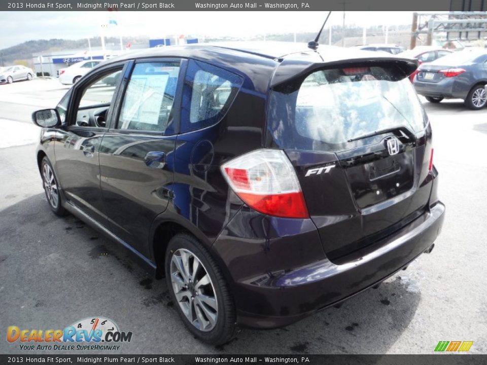 2013 Honda Fit Sport Midnight Plum Pearl / Sport Black Photo #7