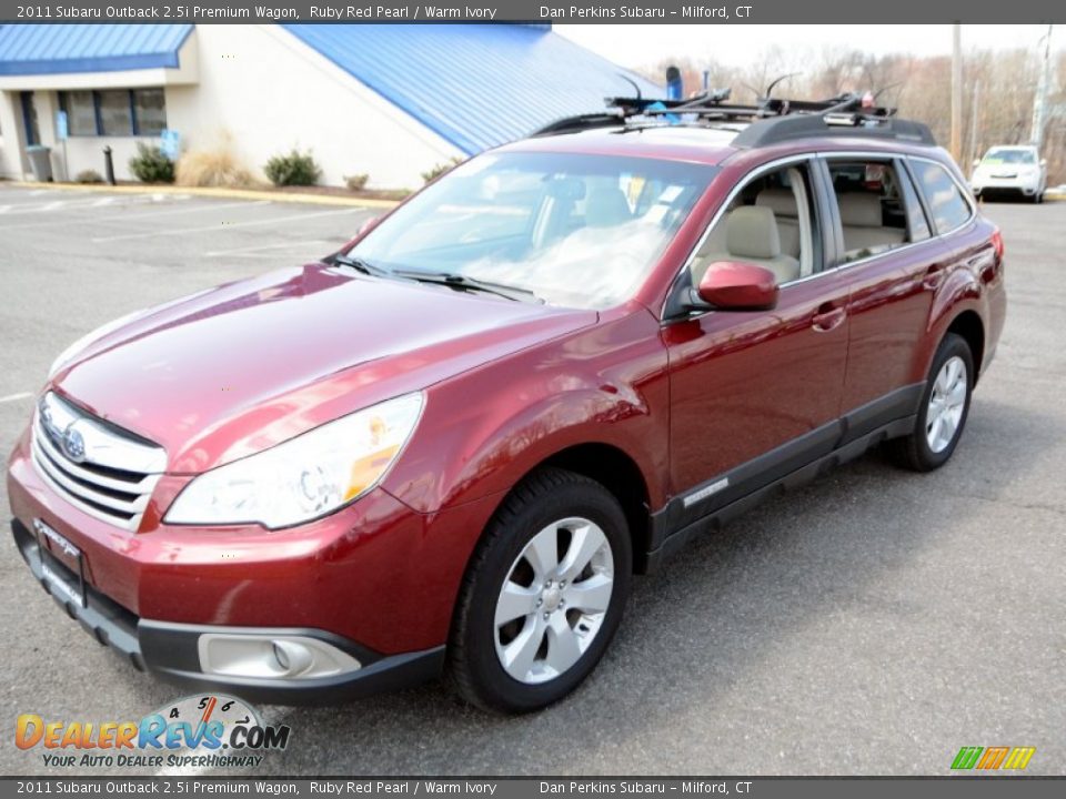 2011 Subaru Outback 2.5i Premium Wagon Ruby Red Pearl / Warm Ivory Photo #3