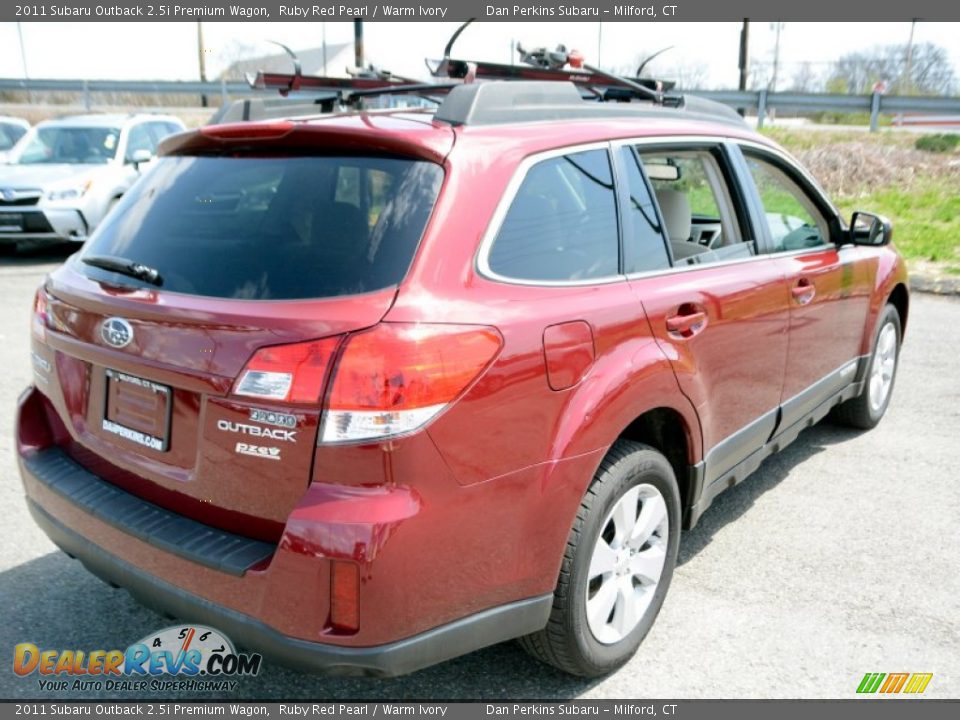 2011 Subaru Outback 2.5i Premium Wagon Ruby Red Pearl / Warm Ivory Photo #6