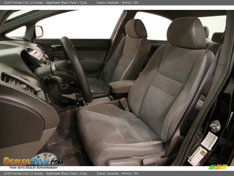 2008 Honda Civic LX Sedan Nighthawk Black Pearl / Gray Photo #5