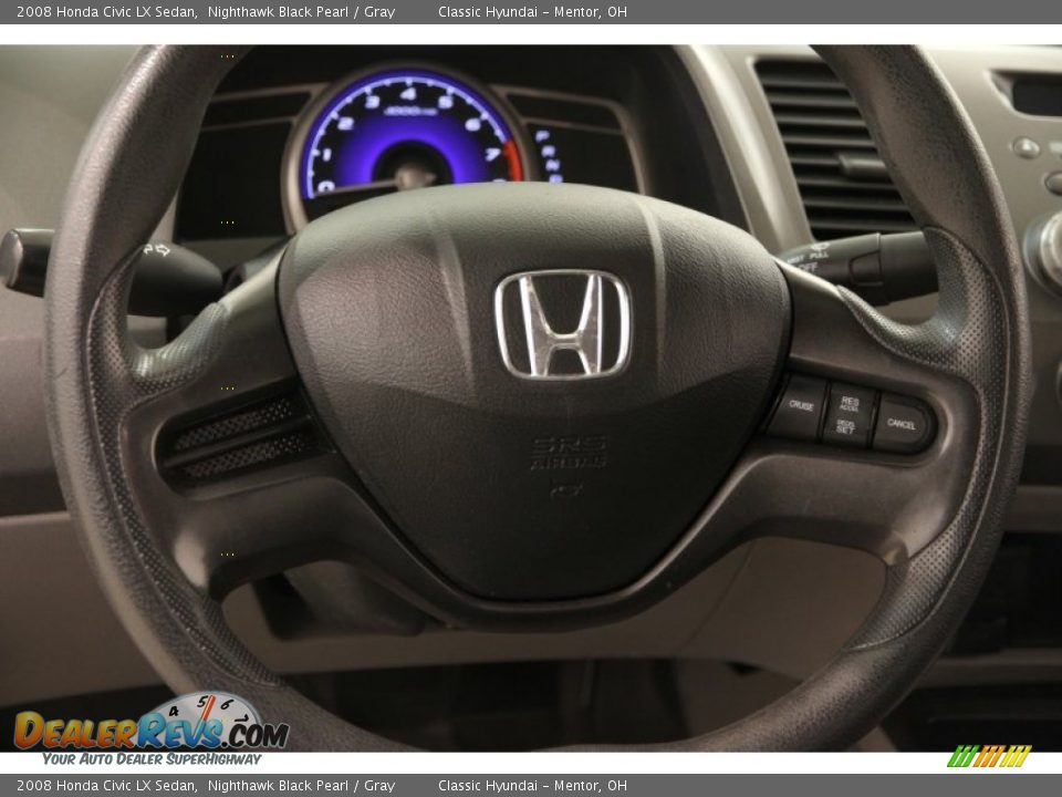 2008 Honda Civic LX Sedan Nighthawk Black Pearl / Gray Photo #6