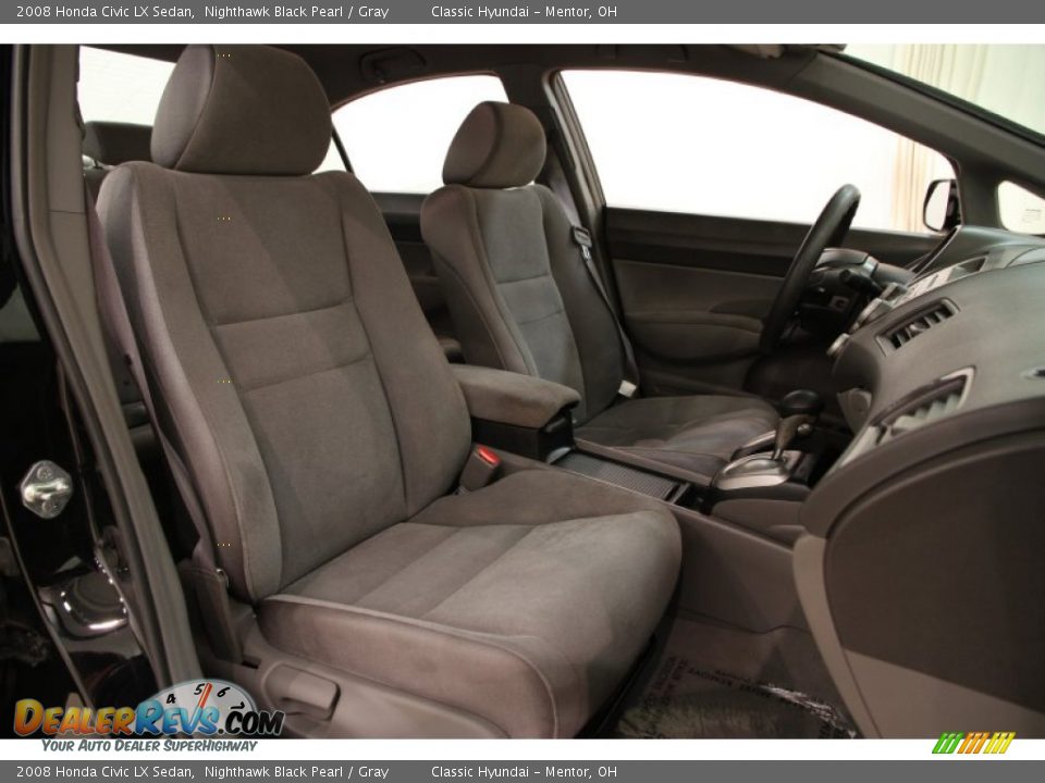 2008 Honda Civic LX Sedan Nighthawk Black Pearl / Gray Photo #12