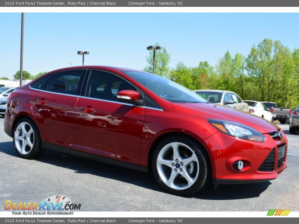 2013 Ford Focus Titanium Sedan Ruby Red / Charcoal Black Photo #1