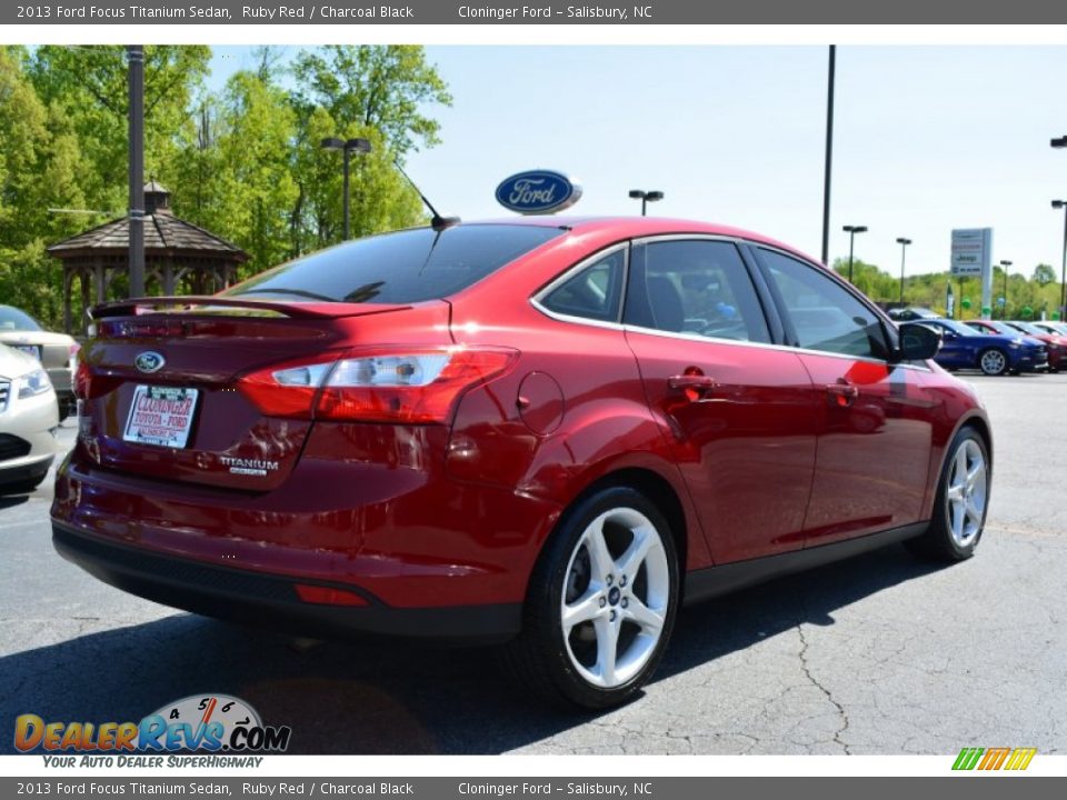 2013 Ford Focus Titanium Sedan Ruby Red / Charcoal Black Photo #3