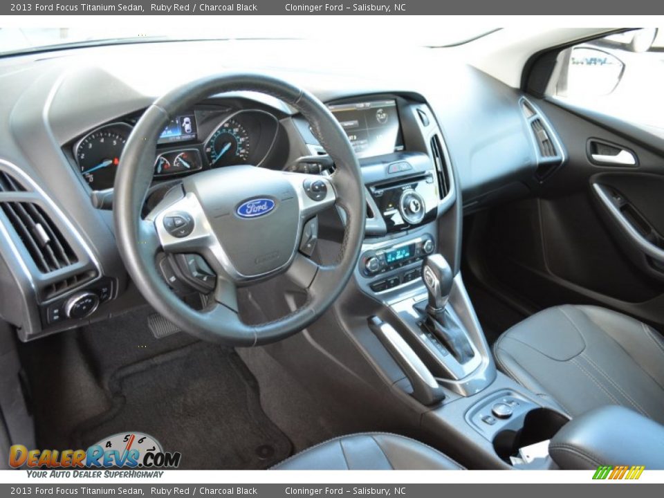 2013 Ford Focus Titanium Sedan Ruby Red / Charcoal Black Photo #11