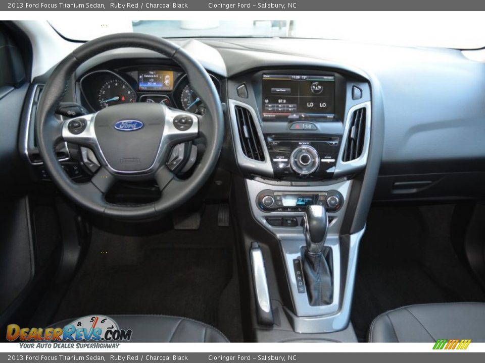 2013 Ford Focus Titanium Sedan Ruby Red / Charcoal Black Photo #12