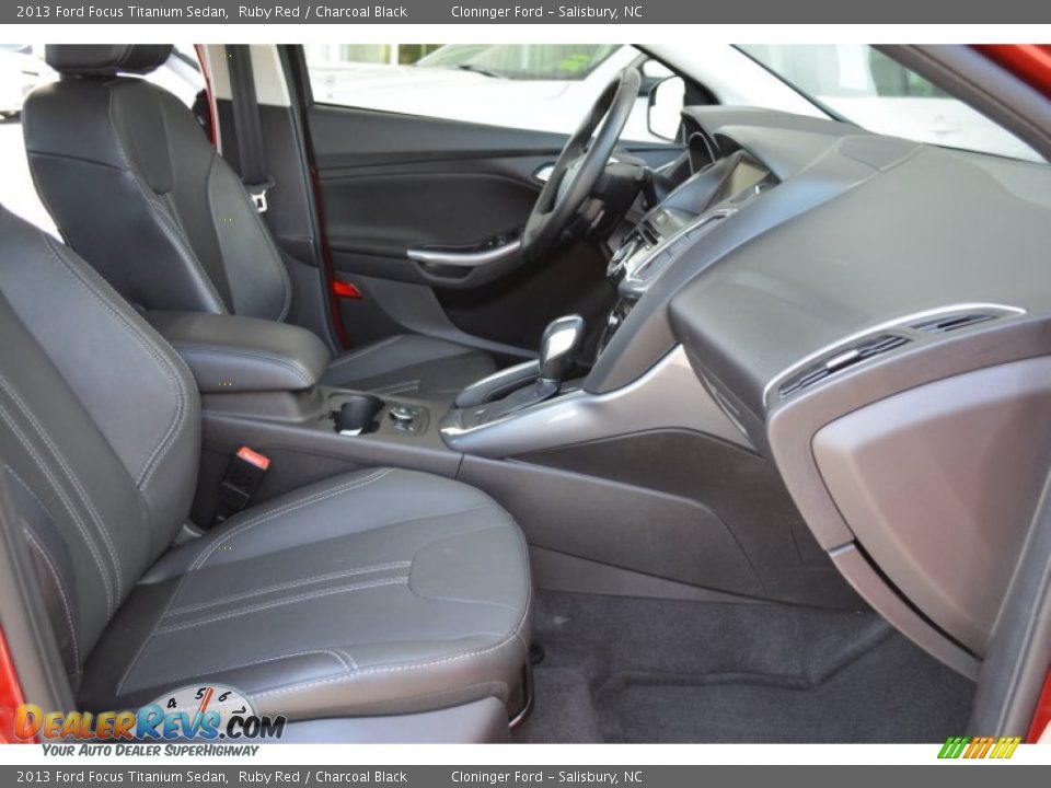 2013 Ford Focus Titanium Sedan Ruby Red / Charcoal Black Photo #17