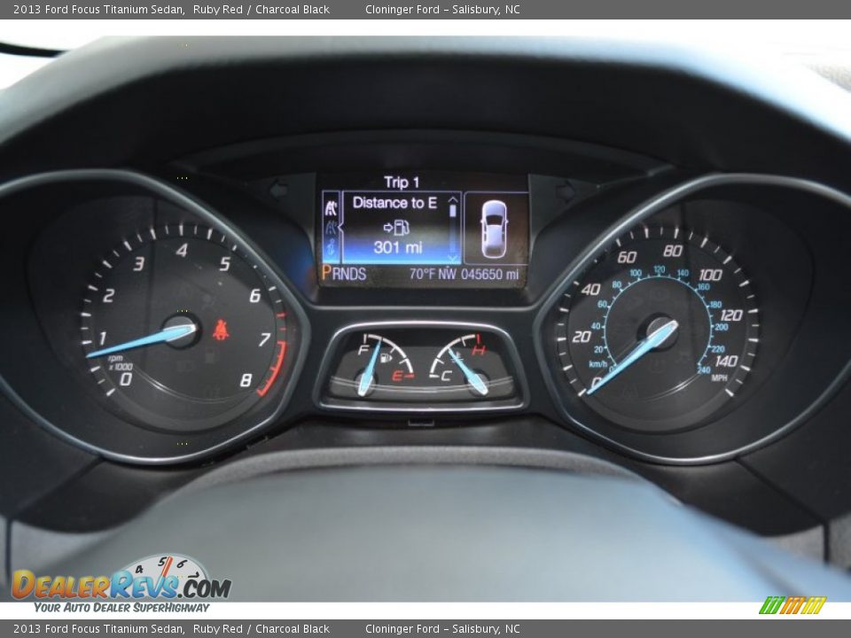 2013 Ford Focus Titanium Sedan Ruby Red / Charcoal Black Photo #30