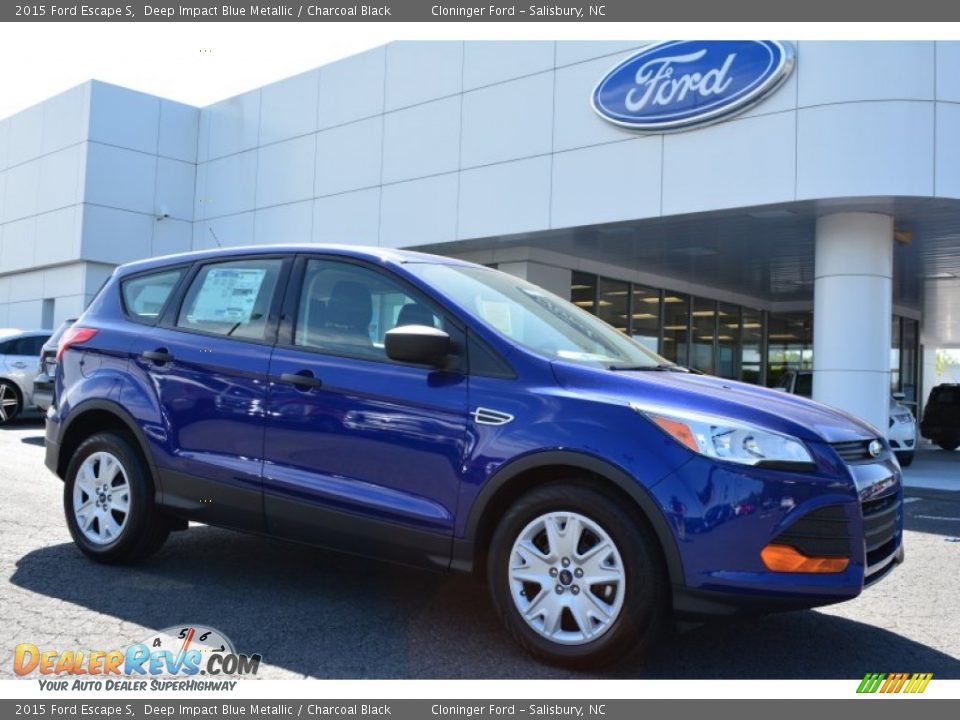 2015 Ford Escape S Deep Impact Blue Metallic / Charcoal Black Photo #1