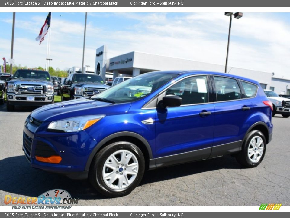 2015 Ford Escape S Deep Impact Blue Metallic / Charcoal Black Photo #3