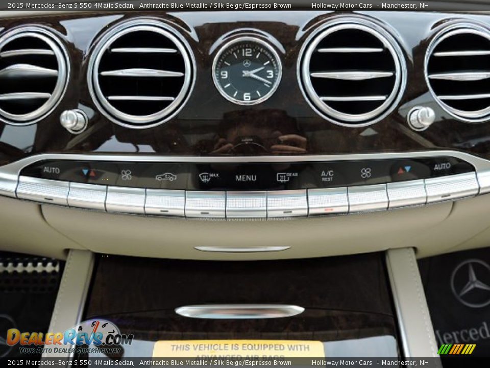2015 Mercedes-Benz S 550 4Matic Sedan Anthracite Blue Metallic / Silk Beige/Espresso Brown Photo #8