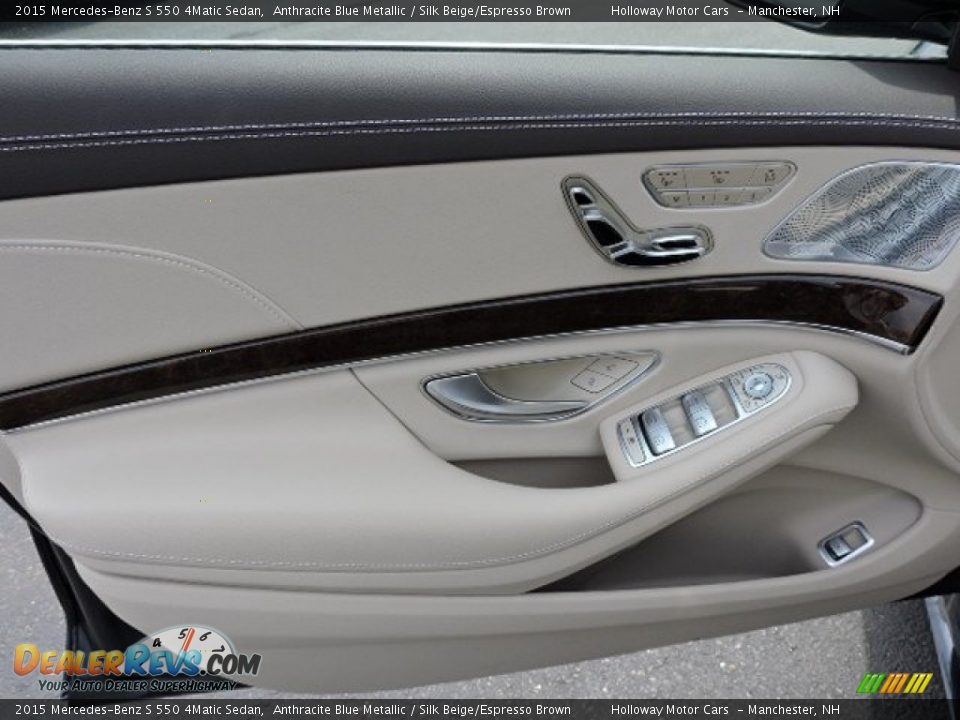 2015 Mercedes-Benz S 550 4Matic Sedan Anthracite Blue Metallic / Silk Beige/Espresso Brown Photo #10
