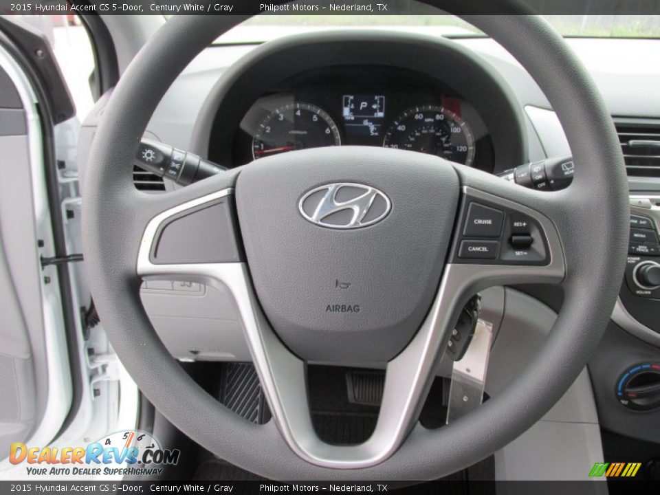 2015 Hyundai Accent GS 5-Door Century White / Gray Photo #27