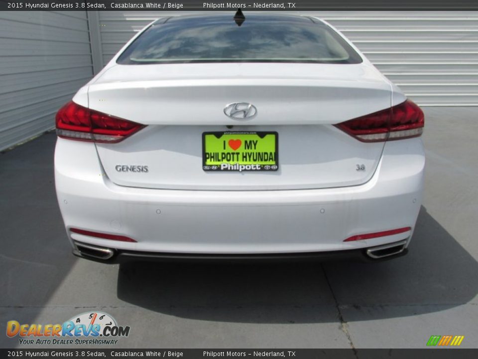 2015 Hyundai Genesis 3.8 Sedan Casablanca White / Beige Photo #5