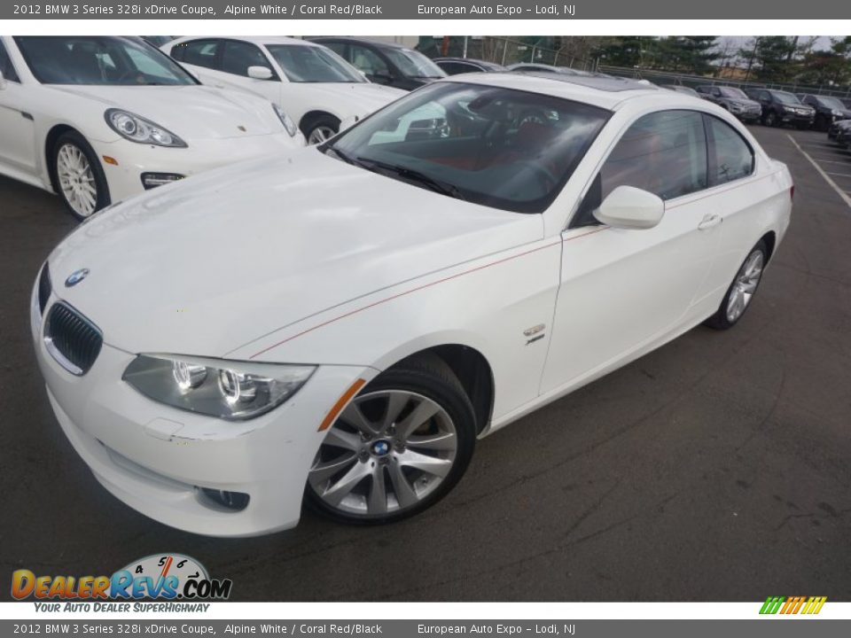 2012 BMW 3 Series 328i xDrive Coupe Alpine White / Coral Red/Black Photo #1